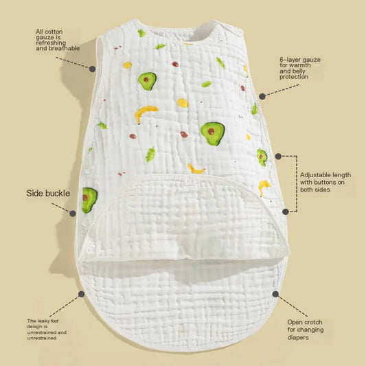 Cotton Summer Sleep Sack for Infants with Leg Split