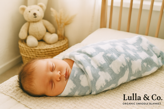 Baby in Organic Cotton Swaddle