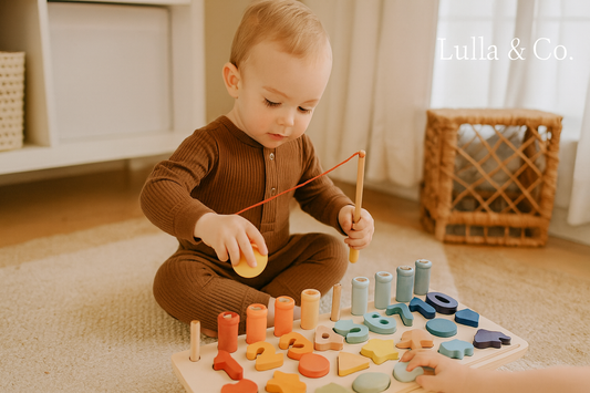Child Playing with Montessori Toy